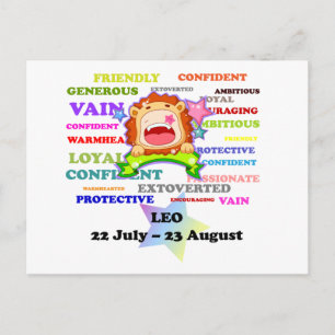 Leo, Lejona, Zodiac-Anpassningsbar Astrology-gåvor Vykort