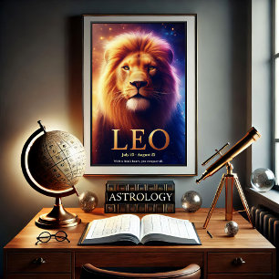 Leo, Lejona Zodiac Celestial Poster