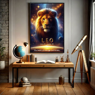 Leo, Lejona Zodiac Celestial Poster