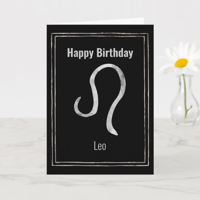 Leo Lejonare silver astrology zodiac Grattis på fö Kort (Liten växt)