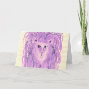 Leo Lila Zodiac Symbol Birthday Kort