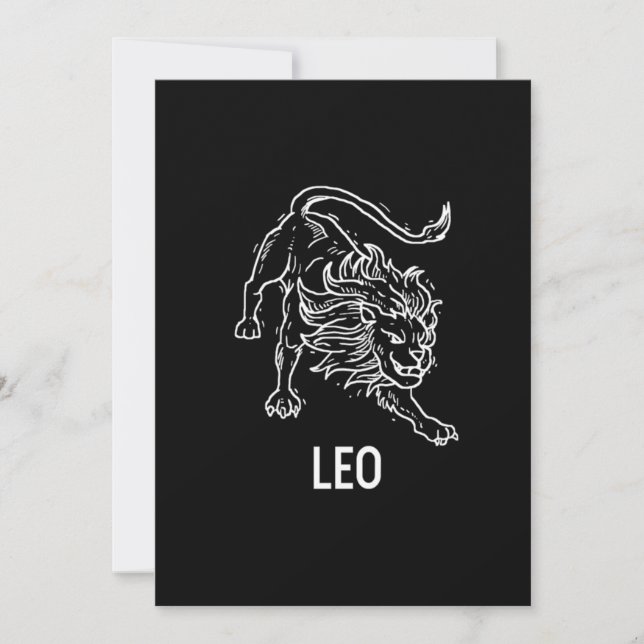 Leo Lion Astrology Birthday Gift Zodiac Signs Inbjudningar (Framsida)