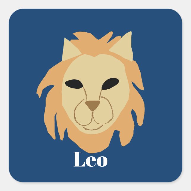 Leo Lion, Fyrkantigt Klistermärke (Framsida)