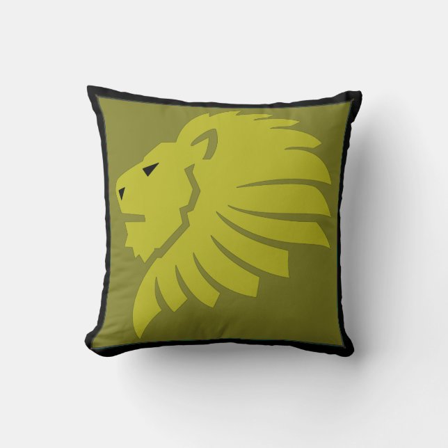 Leo Lion Kudde i Guld och Svart (Framsida)