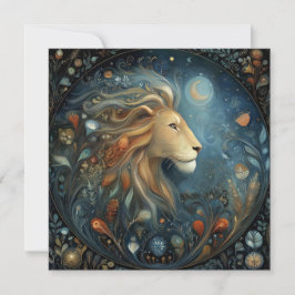 Leo Lion Zodiac Astrology Celestial Birthday Kort
