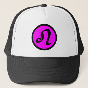 Leo Magenta Black Circle Vapensköld Truckerkeps
