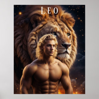 Leo Male Astrological Poster