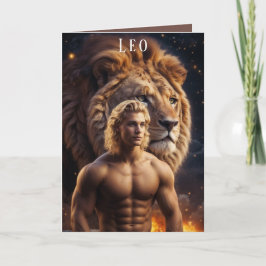 Leo Male Birthday Card Helgkort