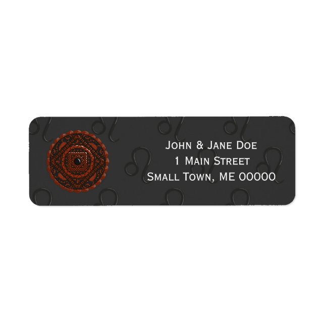 Leo Mandala Address Label Returadress Etikett (Framsidan)