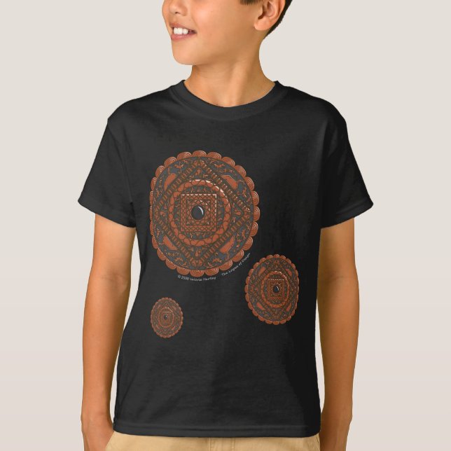 Leo Mandala Barn och Baby Mörk Shirt T Shirt (Framsida)