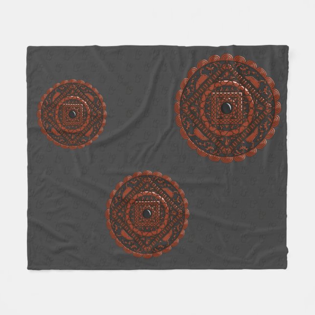 Leo Mandala Fleece Blanket (Framsidan (Horisontell))