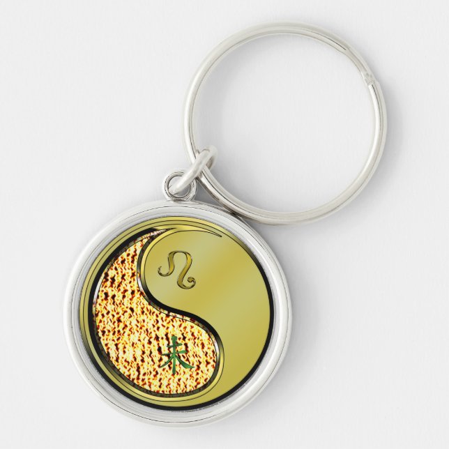 Leo & Metall Goat Rund Silverfärgad Nyckelring (Framsidan)