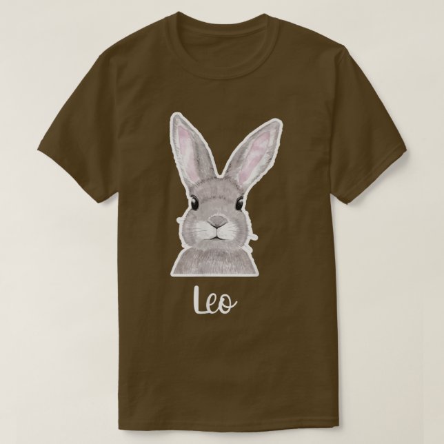 Leo Namn Påskhare Custom Name Bra Fredag  T Shirt (Design framsida)