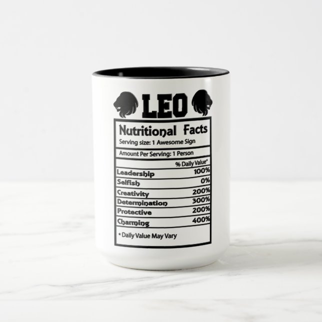 Leo Nutritional Facts Mugg (Center)