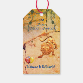 Leo Nyfödd bebis Gift Presentetikett