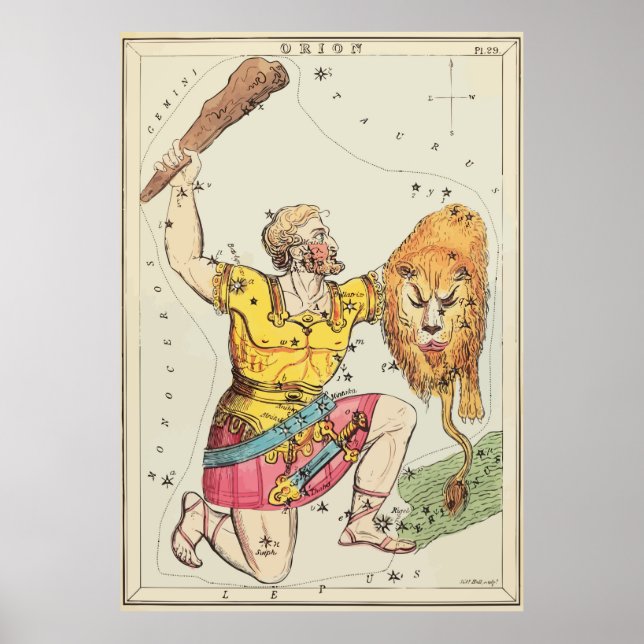 Leo - Orion - Constellation - Stars Poster (Framsidan)