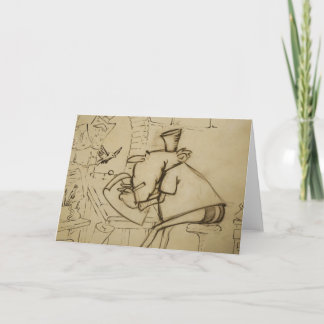 Leo på skrivbordet - hälsningkort (förbigå), kort