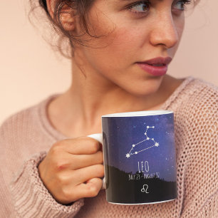 Leo Personlig Zodiac Constellation Kaffemugg