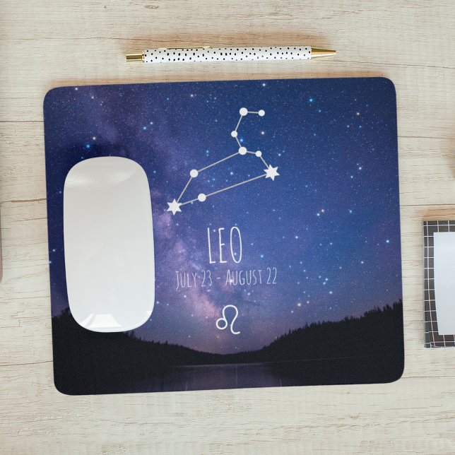 Leo | Personlig Zodiac Constellation Mouse Pad Musmatta (Skapare uppladdad)