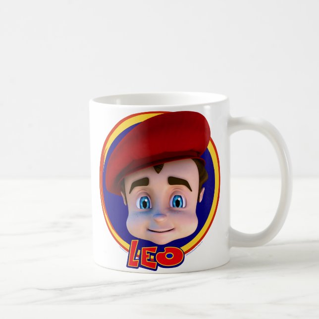 Leo porträtt med logotypmuggen kaffemugg (Höger)