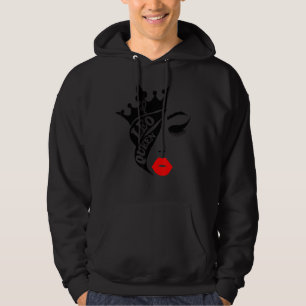 Leo Queen Birthday Red Läppar Leo Zodiac Hoodie