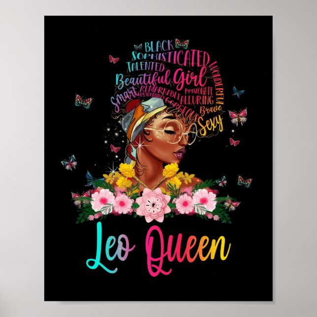 Leo Queen Black Women Persistsistent BeSnygg Poster (Framsidan)