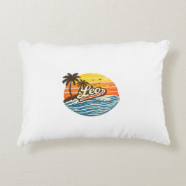 Leo Retro Solnedgång Namn Design Prydnadskudde
