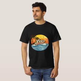 Leo Retro Solnedgång Namn Design T Shirt