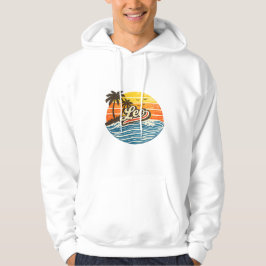 Leo Retro Sunset Name Design Hoodie