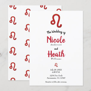 LEO Röda Zodiaken Astrologi Juli Augusti Bröllop Inbjudningar