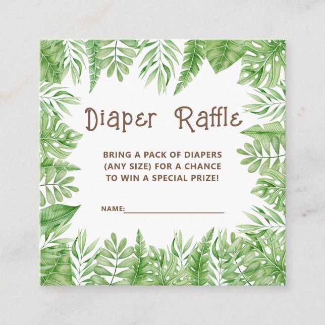 Leo Safari Baby Shower Diaper Raffle-hölje Tilläggskort (Framsida)