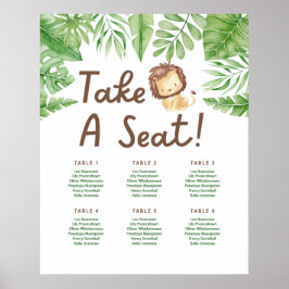 Leo Safari Baby Shower Poster