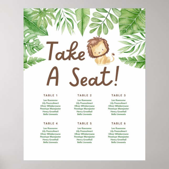 Leo Safari Baby Shower Poster (Framsidan)