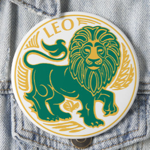 Leo Sign för Zodiac på en Knapp