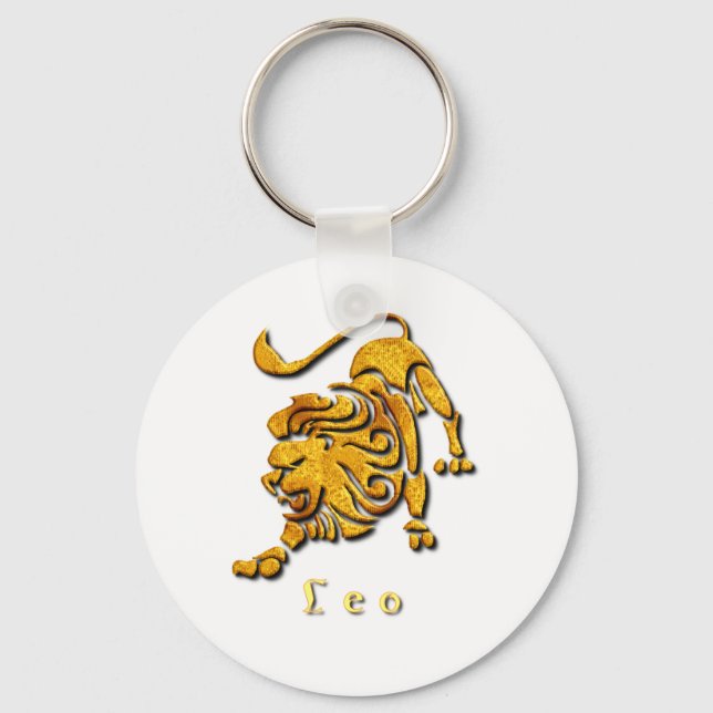 Leo Sign Keychain Nyckelring (Framsida)