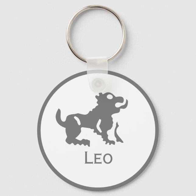 Leo Sign of the Zodiac Design Nyckelring (Framsida)