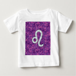 Leo Sign on Rosa Fuchsia Digital Camouflage T-shirt