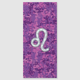Leo Sign på Girly Rosa Fuchsia Digital Camo