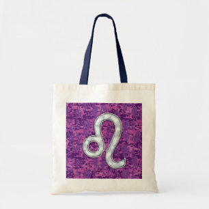 Leo Sign på Girly Rosa Fuchsia Digital Camo Tygkasse