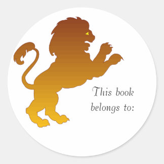 Leo Silhouette Bookplate Stickers Runt Klistermärke