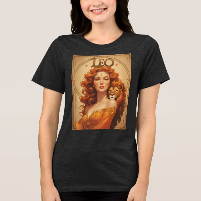 Leo Sol signerar Astrology Lejon födelsedag T Shirt (Framsida)