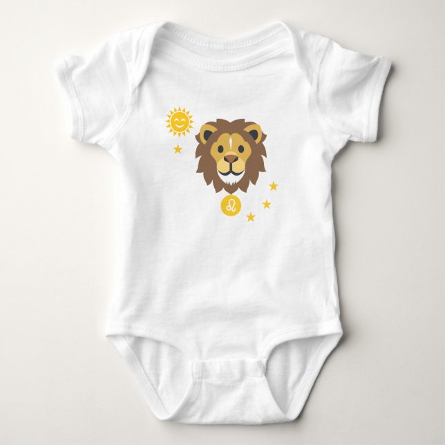 Leo som ler den lejona bebisbodysuiten - tee (Framsida)