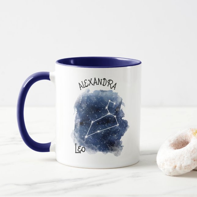 Leo Starry Night Constellation Custom Name Mugg (Med munk)