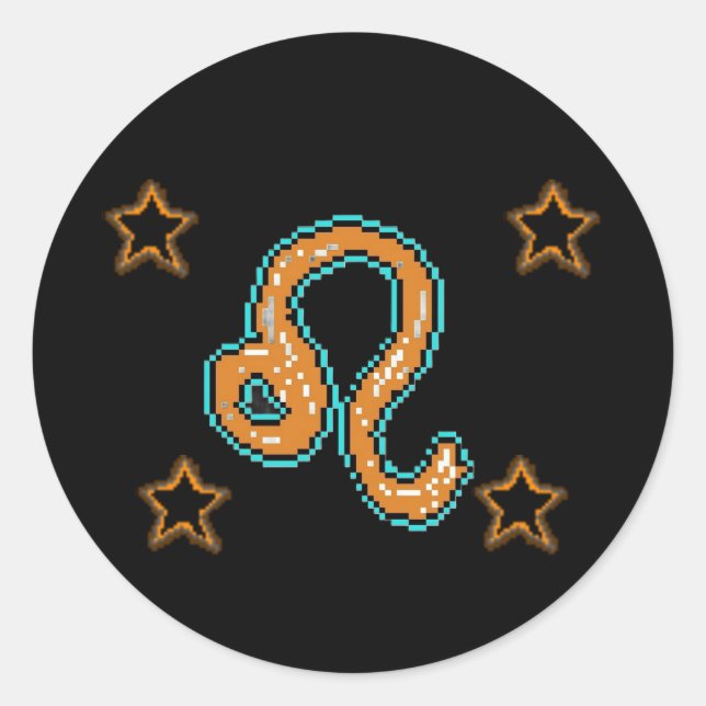 LEO Stars Runt Klistermärke (Framsida)