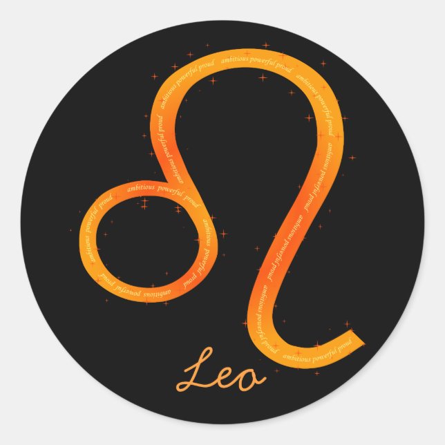 Leo Sticker Runt Klistermärke (Framsida)