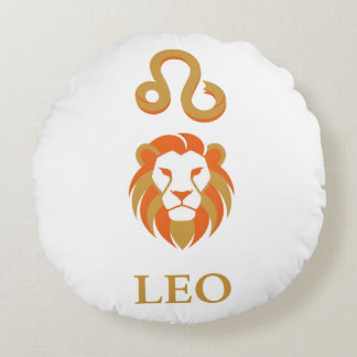 Leo Stjärntecken Royal Guld Minimalistisk Rund Kudde