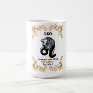Leo Stjärntecken Royalty Omfamna Råare Feber Ele Kaffemugg