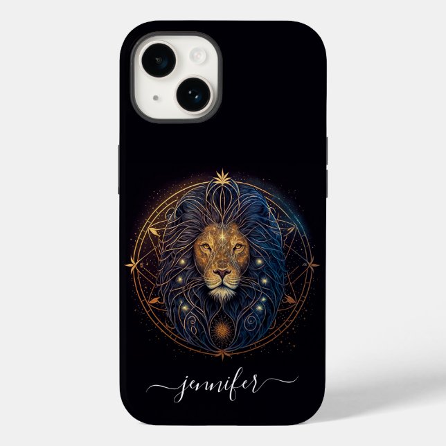 Leo stjärntecken svart och guld Case-Mate iPhone f (Baksida)