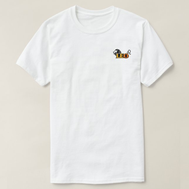 Leo Stjärntecken Varsity Guld Estetik T Shirt (Design framsida)