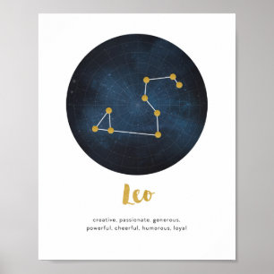 Leo stjärnteckentryck poster